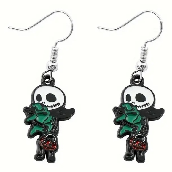 Nightmare Before Christmas Jack Skellington Oogie Boogie Dangle Earrings - Picture 1 of 6